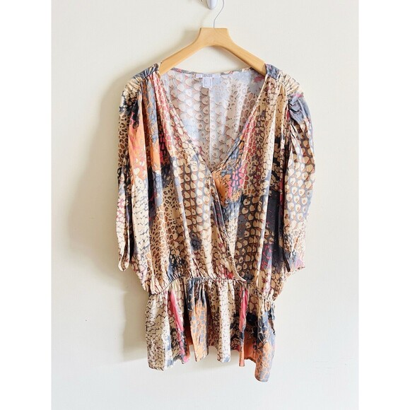 VENUS Tops - Venus Lascana Boho‎ Blouse Dolman Sleeve Plus Size Faux Wrap Slimming 2x Viscose